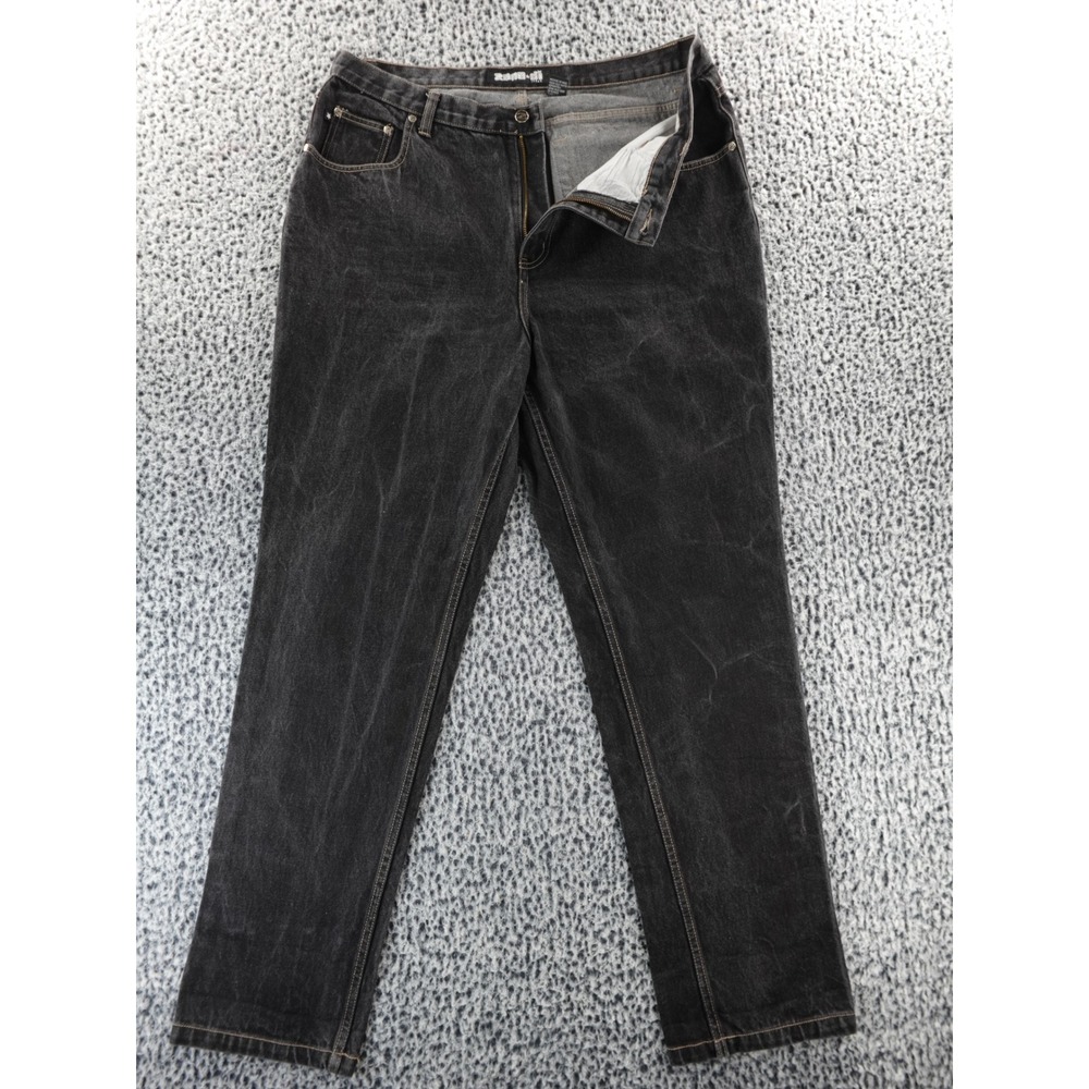 Zenadi Jeans Women Charcoal Gray Wash Denim Straight Leg Button Fly Pants Sz 20